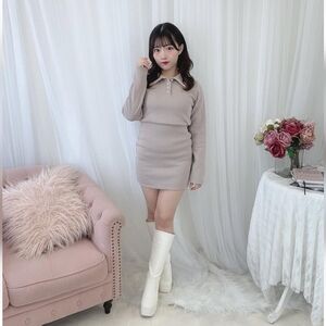 Evelyn Collared Longsleeve Bodycon Mini Dress